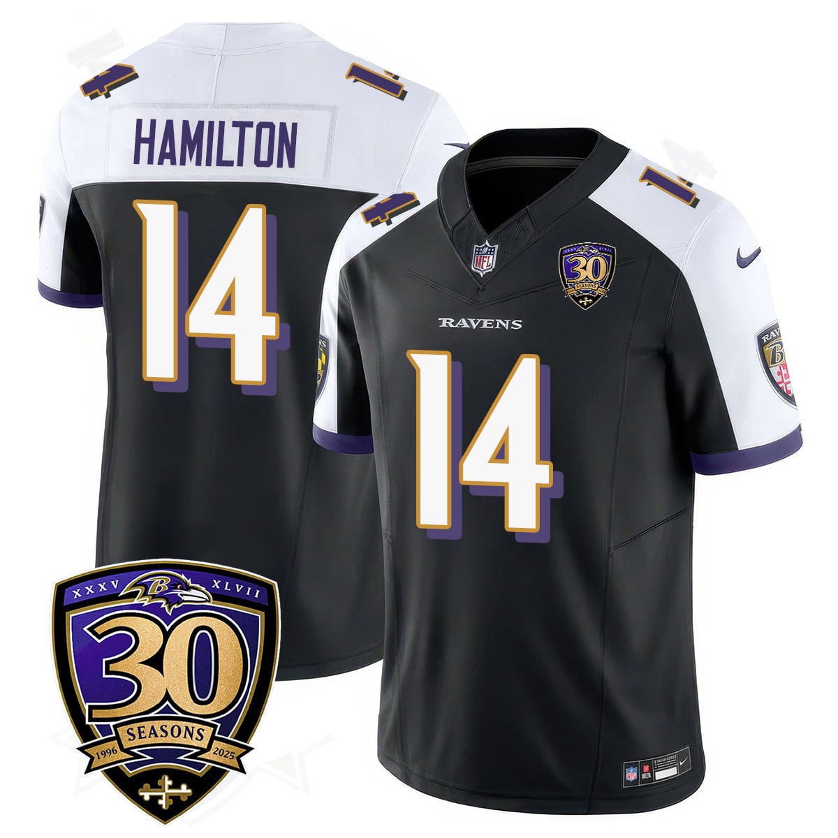 Men's Baltimore Ravens Limited 30th Season Jersey - All Stitched