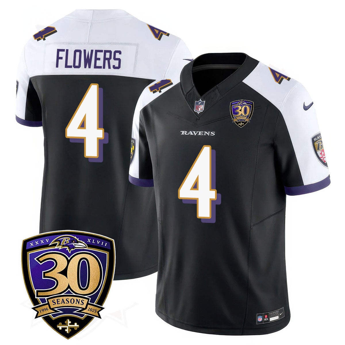 Men's Baltimore Ravens Limited 30th Season Jersey - All Stitched