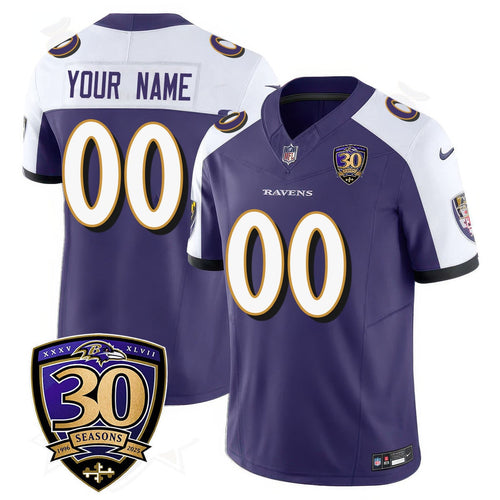 Custom Gender/Name Baltimore Ravens Limited 30th Season Jersey - All Stitched
