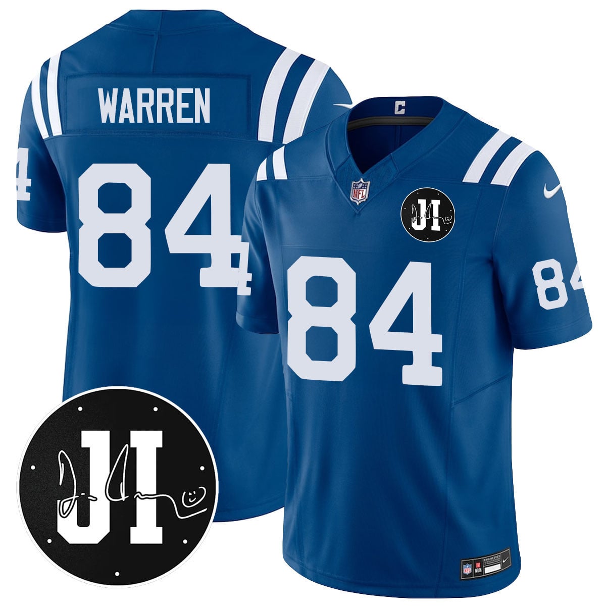 Men's Indianapolis Colts Limited 2025 Jersey - Memorial Patch for Jim Irsay - All Stitched