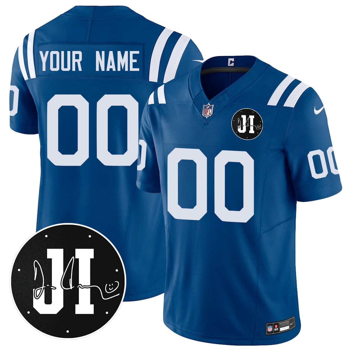 Men's Indianapolis Colts Limited 2025 Jersey - Memorial Patch for Jim Irsay - All Stitched