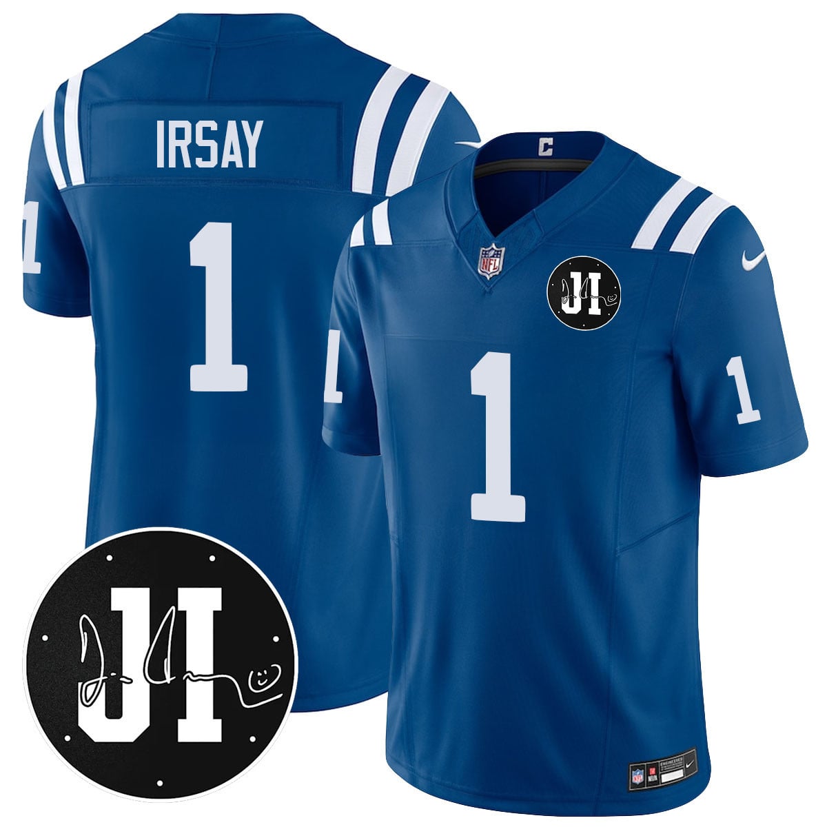 Men's Indianapolis Colts Limited 2025 Jersey - Memorial Patch for Jim Irsay - All Stitched