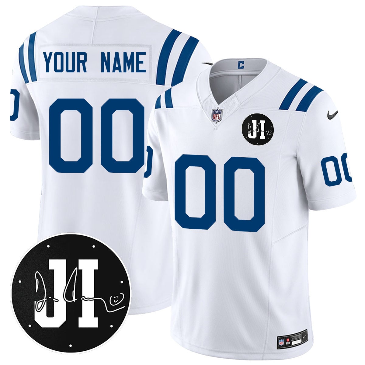 Custom Indianapolis Colts Limited 2025 Jersey - Memorial Patch for Jim Irsay - All Stitched