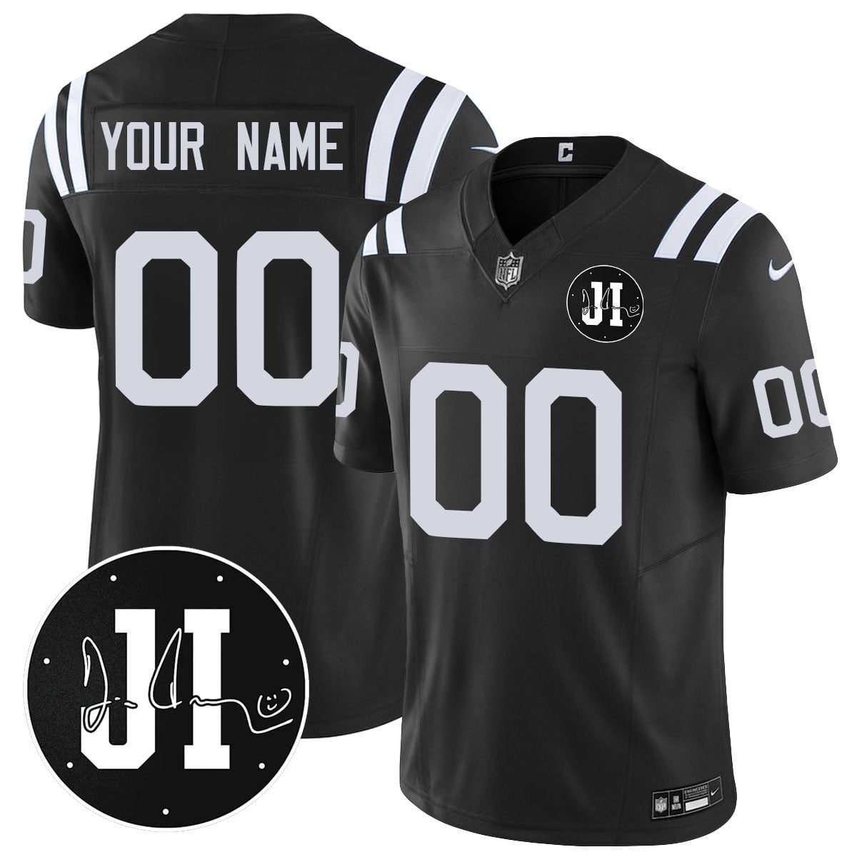Custom Indianapolis Colts Limited 2025 Jersey - Memorial Patch for Jim Irsay - All Stitched
