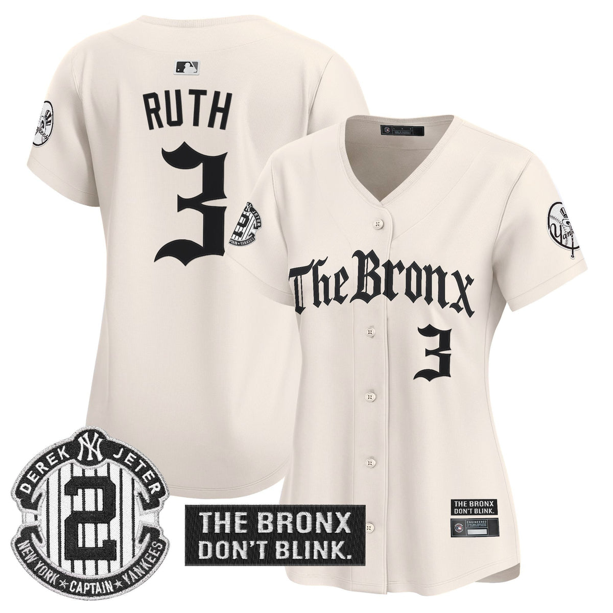 Women's Yankees 'The Bronx - Gothic Ink Drop Edition' Vapor Premier Limited Jersey - All Stitched
