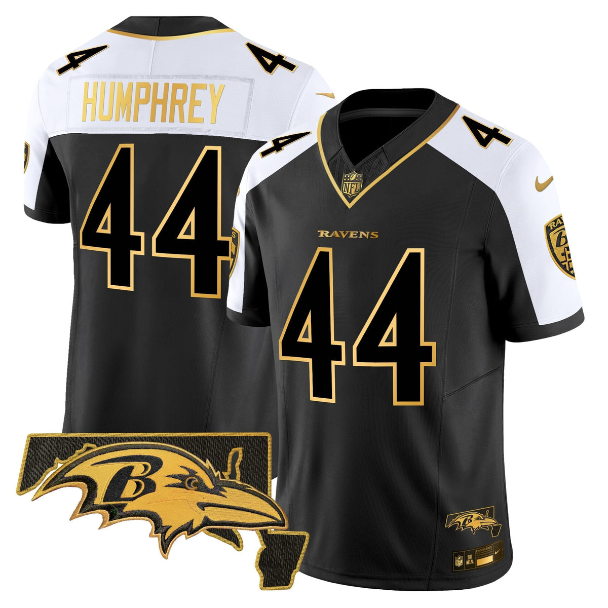 Men's Ravens 2024 Gold Vapor Limited Jersey - All Stitched