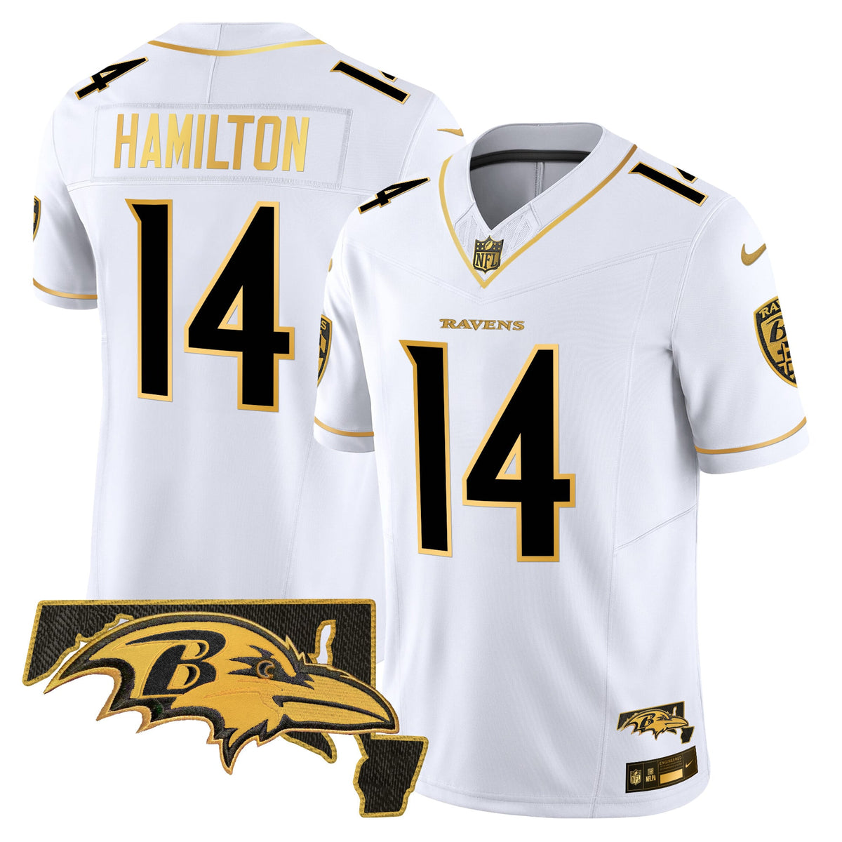Men's Ravens 2024 Gold Vapor Limited Jersey - All Stitched