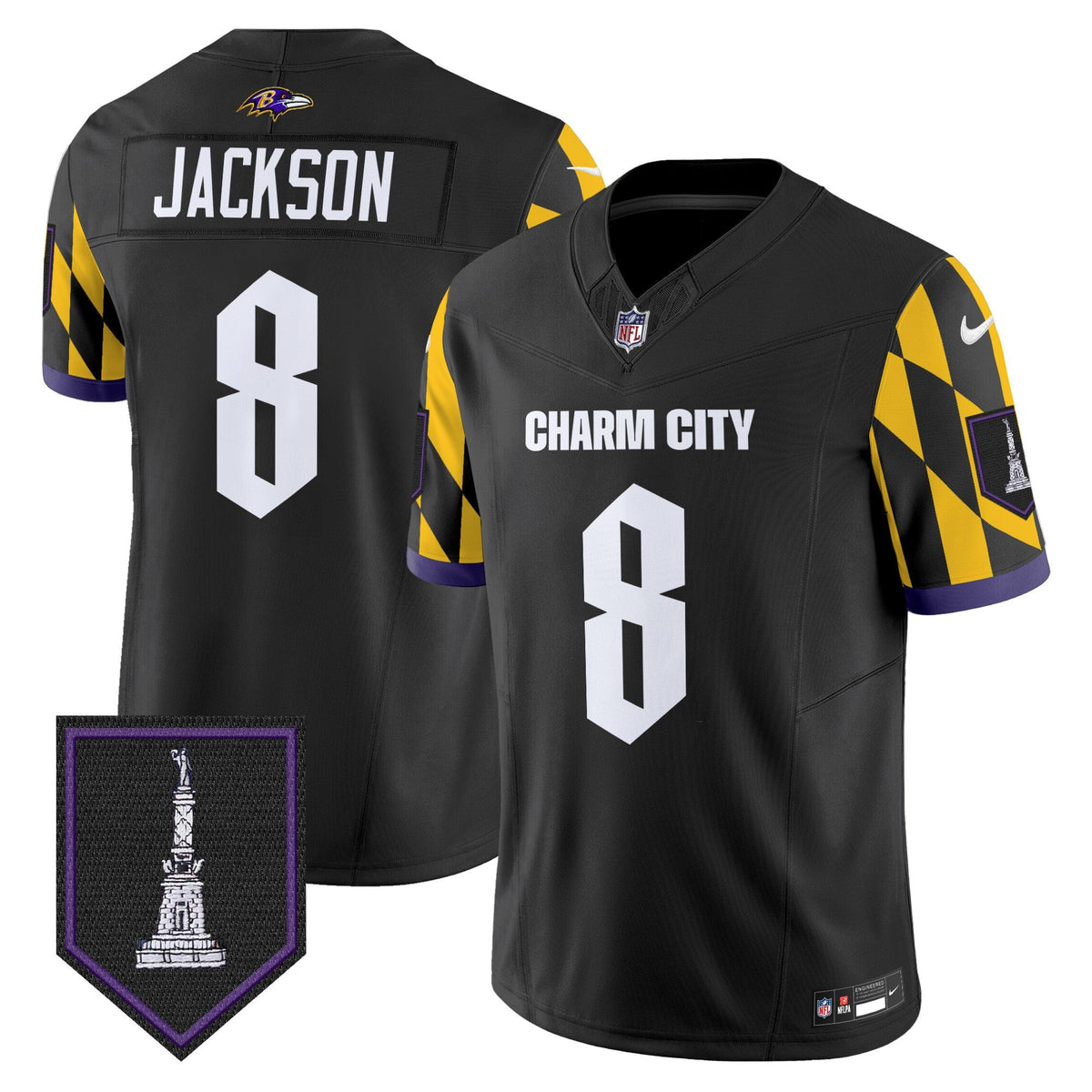 Men's Ravens City Edition Patch Vapor Limited Jersey - All Stitched