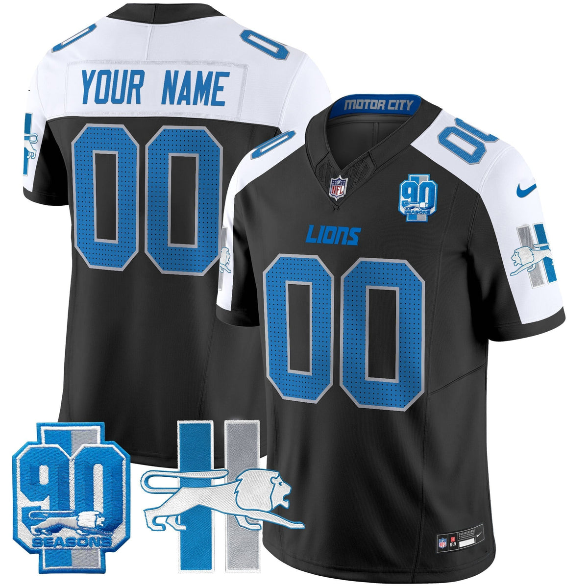 Detroit Lion 1946 Throwback Vapor Limited Custom Jersey - All Stitched