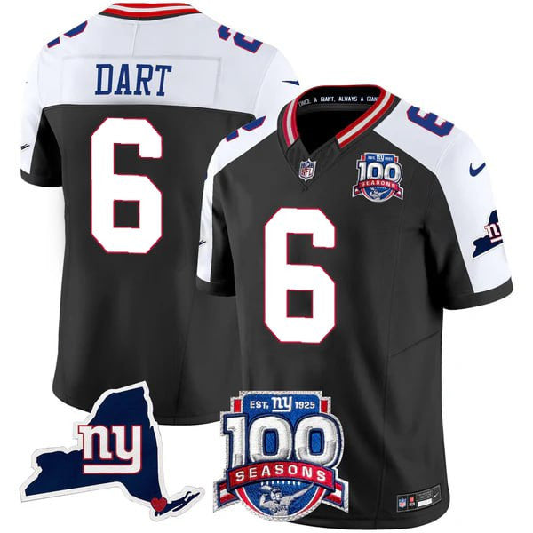 Men's New York Giants 100th Season & State Patch Vapor Limited Jersey - All Stitched