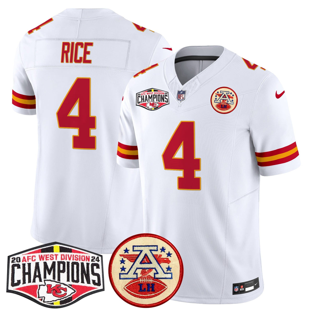 Men's Chiefs 2024 AFC West Division Champions Patch Vapor Limited Jersey - All Stitched