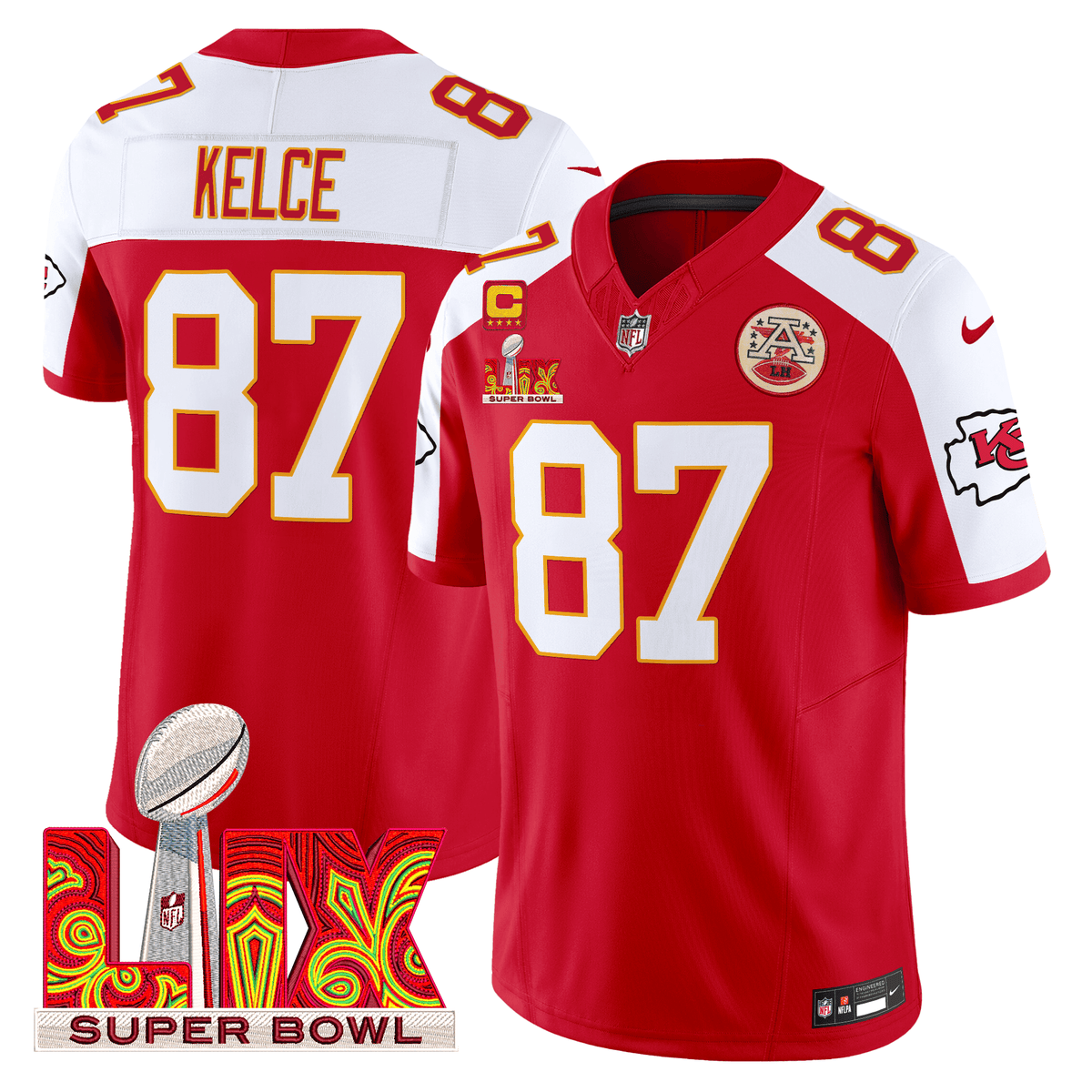 Men's Chiefs Super Bowl LIX Patch Vapor Limited Jersey - All Stitched
